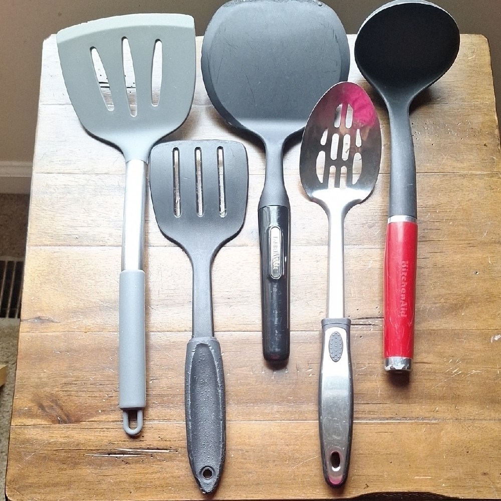 KitchenAid Gray and Red Utensil Collection